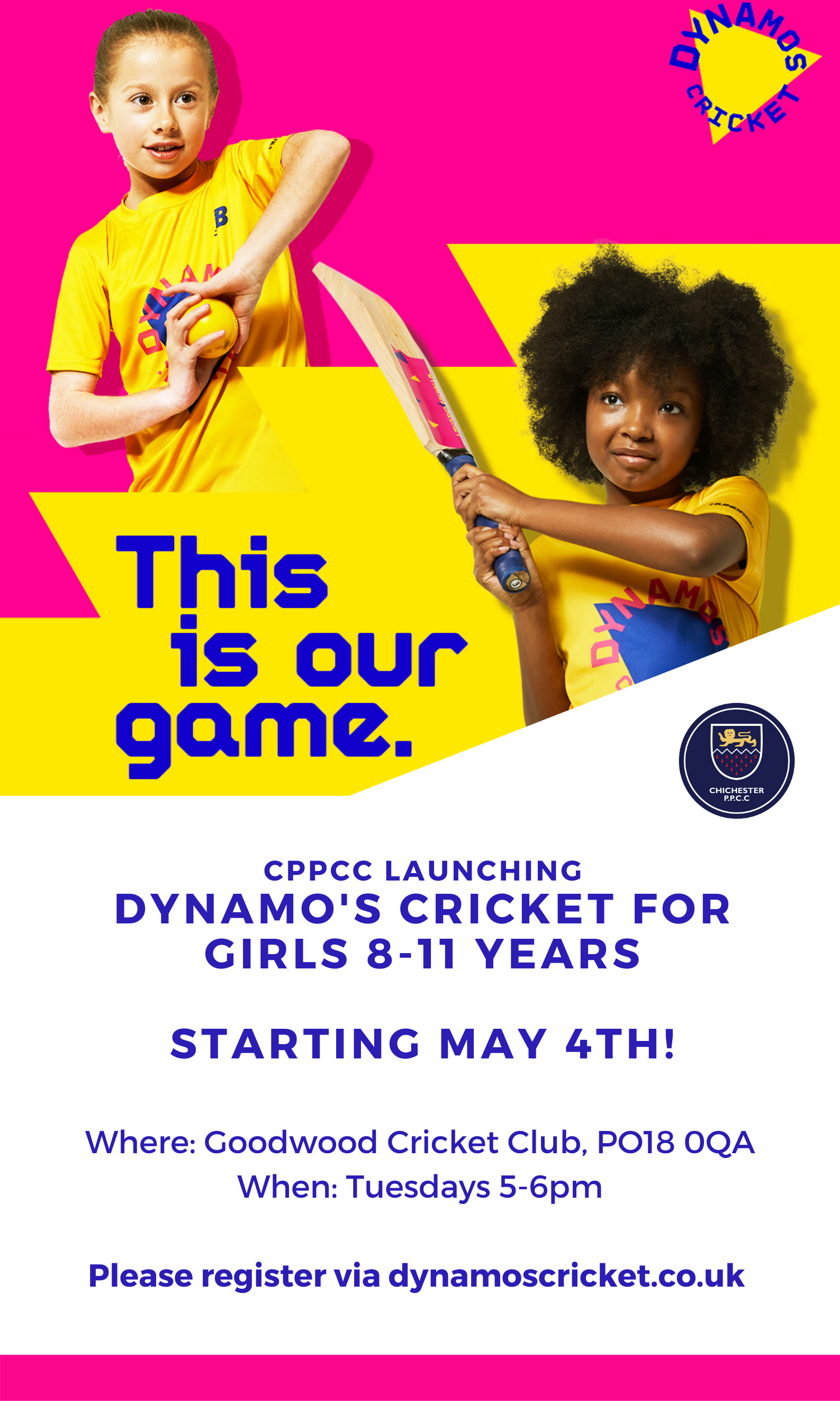 Dynamo's Cricket for Girls 8-11 Years